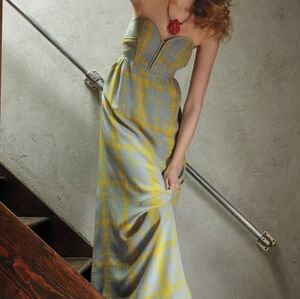 Anthropologie Maple Silk Strapless Dress